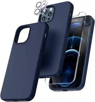 Front. Entronix - Entronix iPhone 11 Pro Bundle - Liquid Silicone Case, Screen Protector & Camera Lens Protector - Navy.