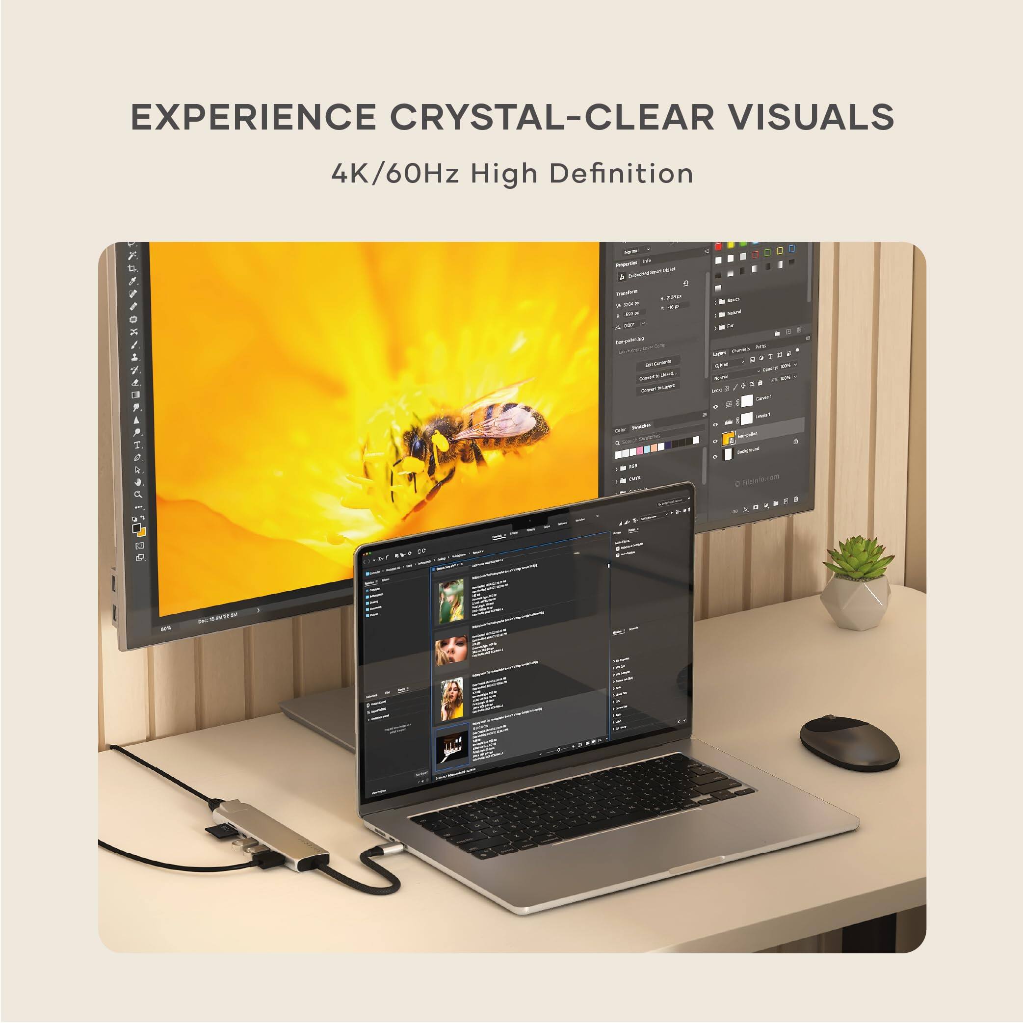 EXPERIENCE CRYSTAL-CLEAR VISUALS  
4K/60Hz High Definition