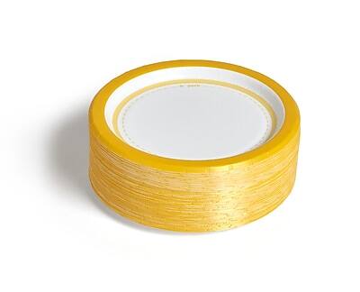 Alt View 3. Perk - Perk™ Medium-Weight Paper Plates, 6", Yellow/White, 125/Pack (PK54328) - Yellow/White.