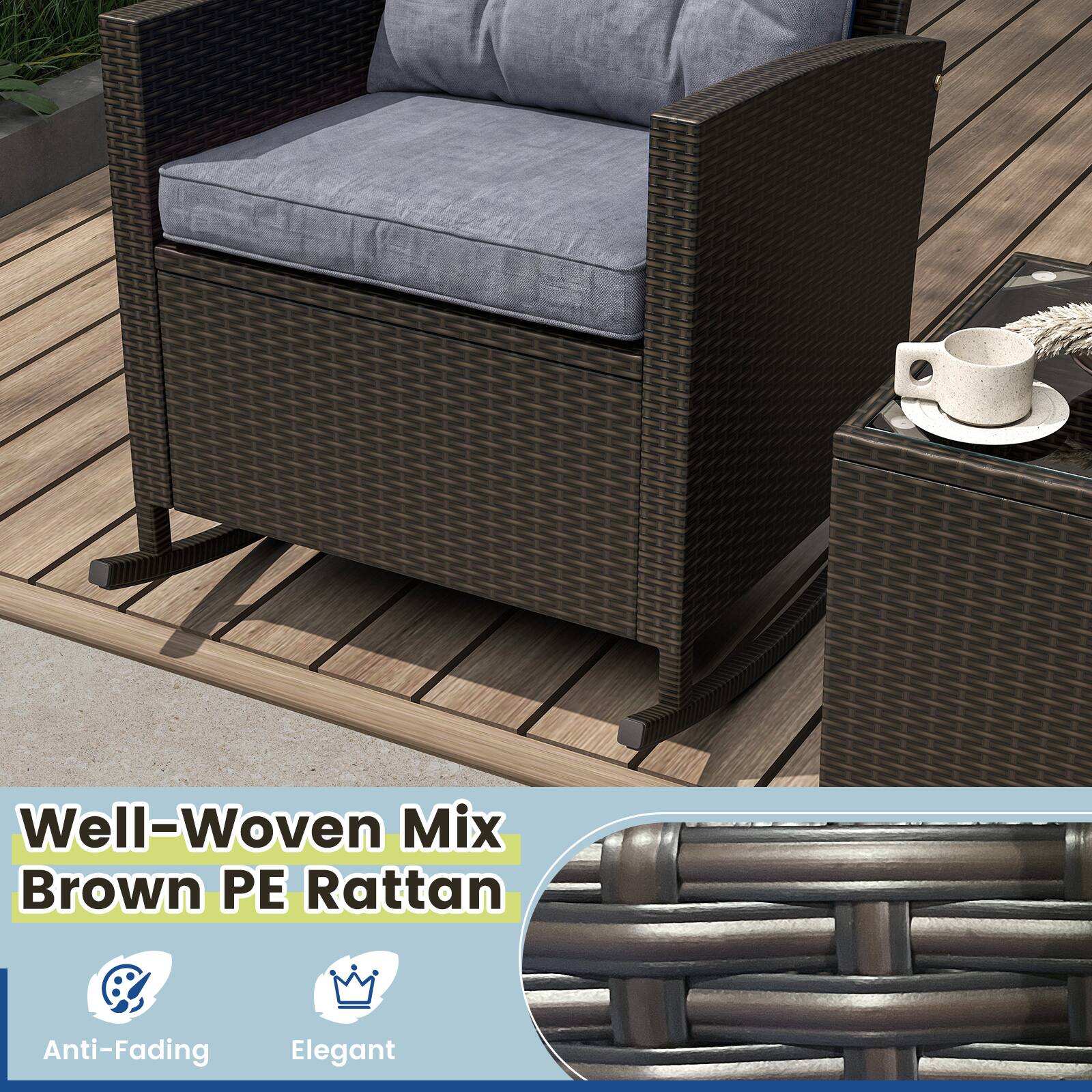 Well-Woven Mix Brown PE Rattan  
Anti-Fading  
Elegant