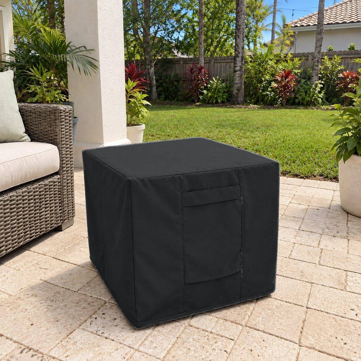 KHOMO GEAR Outdoor Ottoman Cover Waterproof, Square Patio Ottoman and ...