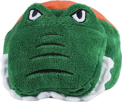 Front Standard. Infinity Headwear - Florida Huggable Hooded Blanket - Orange/Green.