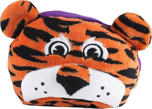 Front Standard. Infinity Headwear - Clemson Huggable Hooded Blanket - Orange/Purple.
