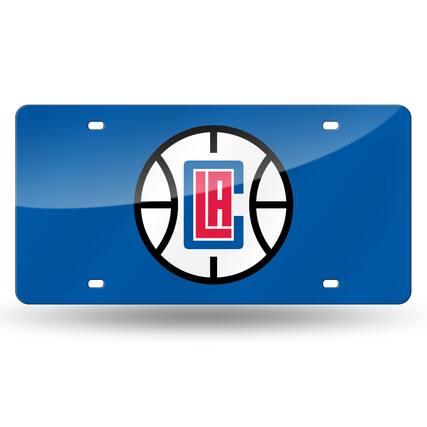 Front. Rico Industries - Los Angeles LA Clippers NBA Blue Mirrored Laser Cut License Plate Laser Tag - Multi.
