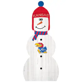 Fan Creations - Kansas Jayhawks 31'' Snowman Leaner - White