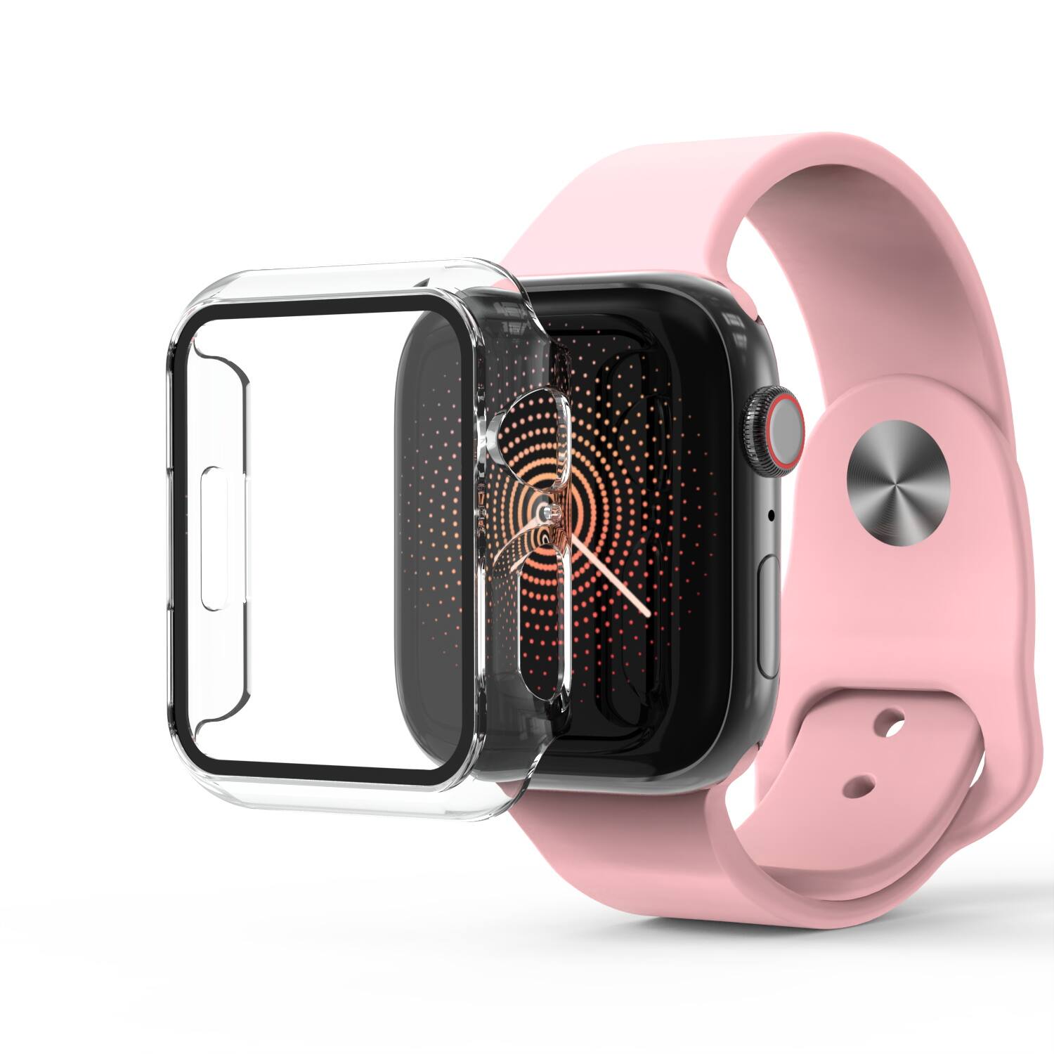 Alt View 1. Mybat - MyBat Case with Tempered Glass Screen Protector for Apple Watch Series 7 / Series 8 / Series 9 - 41mm / Transparent - Transparent.