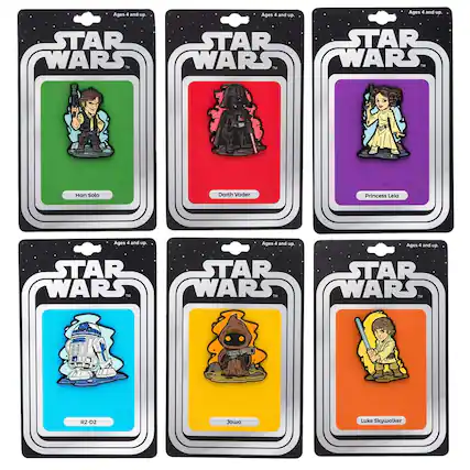 Ages 4 and up.
STAR WARS™
Han Solo
Ages 4 and up.
STAR WARS™
Darth Vader
Ages 4 and up.
STAR WARS™
Princess Leia
Ages 4 and up.
STAR WARS™
R2-D2
Ages 4 and up.
STAR WARS™
Jawa
Ages 4 and up.
STAR WARS™
Luke Skywalker