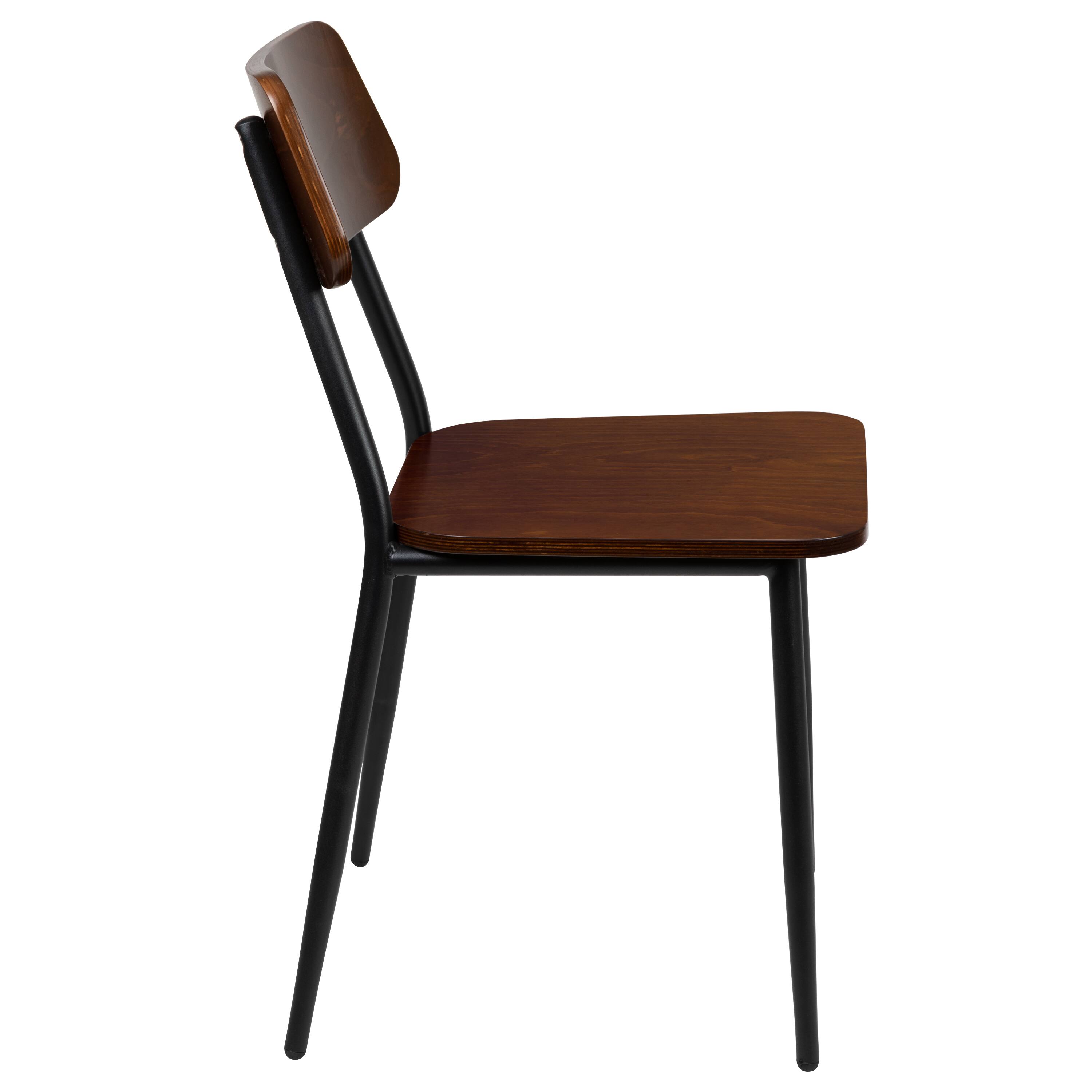 Alt View 7. Emma + Oliver - 2 Pack  Industrial Wood Dining Chair with Steel Frame - Mahogany.