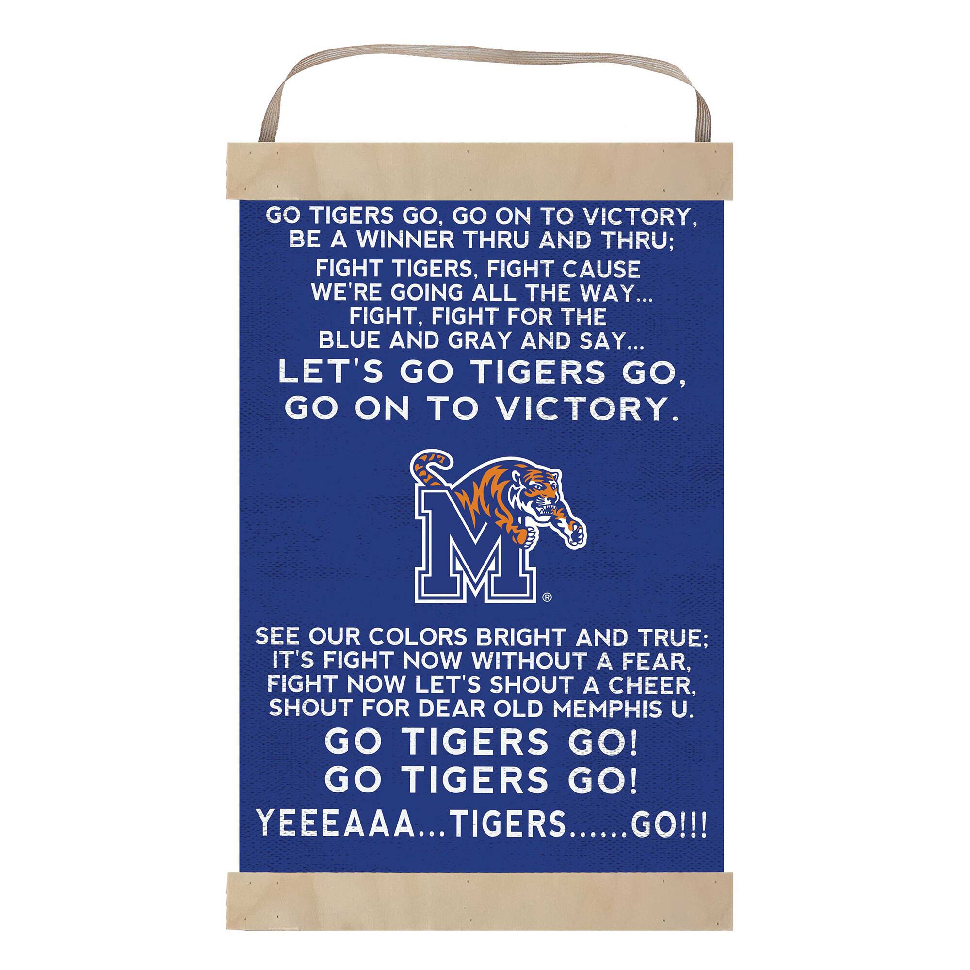 Memphis Tigers 12'' x 20'' Fight Song Banner Sign
