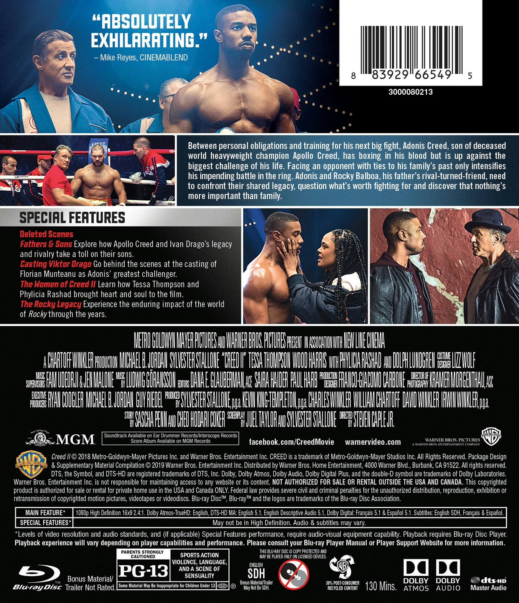 Back. Creed II [Blu-ray].