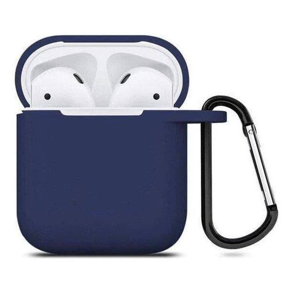 Front. Entronix - Entronix AirPods Case - Soft-Touch Liquid Silicone for 1st/2nd Generation - Navy.