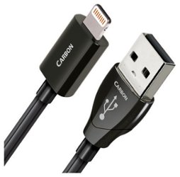 AudioQuest - Carbon 2.5' USB-to-Lightning Cable - Black/Gray - Front_Zoom