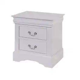 Manhattan Lane - 24 Inch Modern Classic Nightstand, 2 Drawers, Drop Handles - White