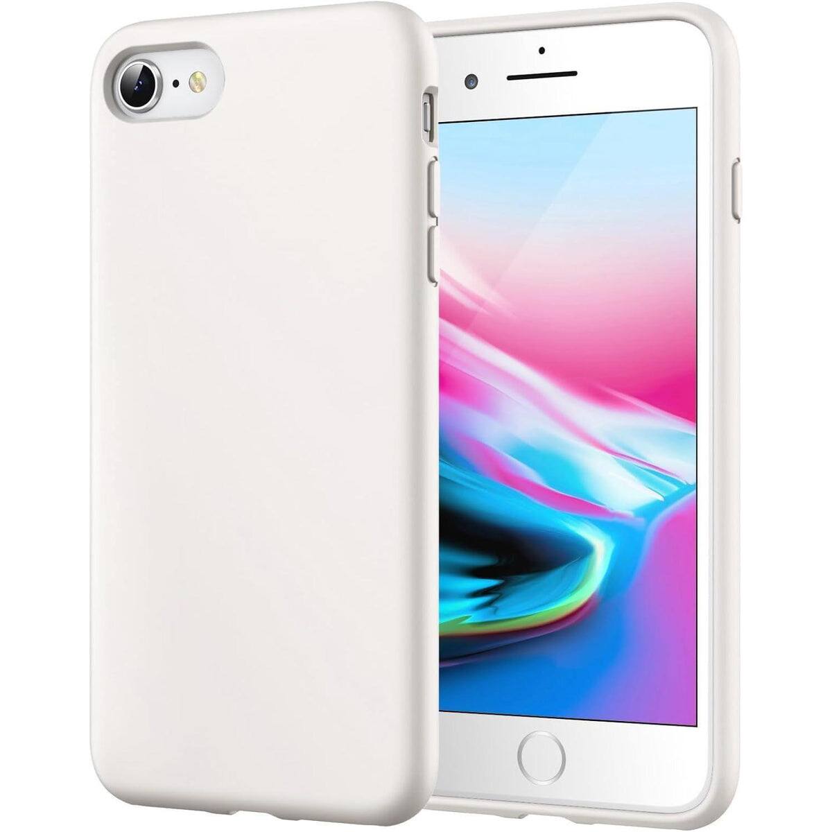 Front. Entronix - Entronix Liquid Silicone Case for iPhone 8, 7, SE - Soft Touch Protection - White.