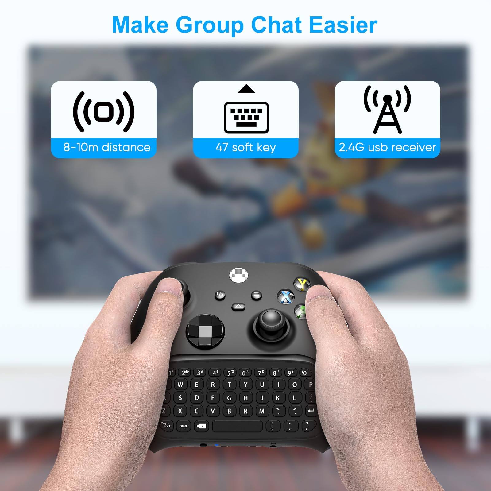 Make Group Chat Easier

8-10m distance

47 soft key

2.4G usb receiver