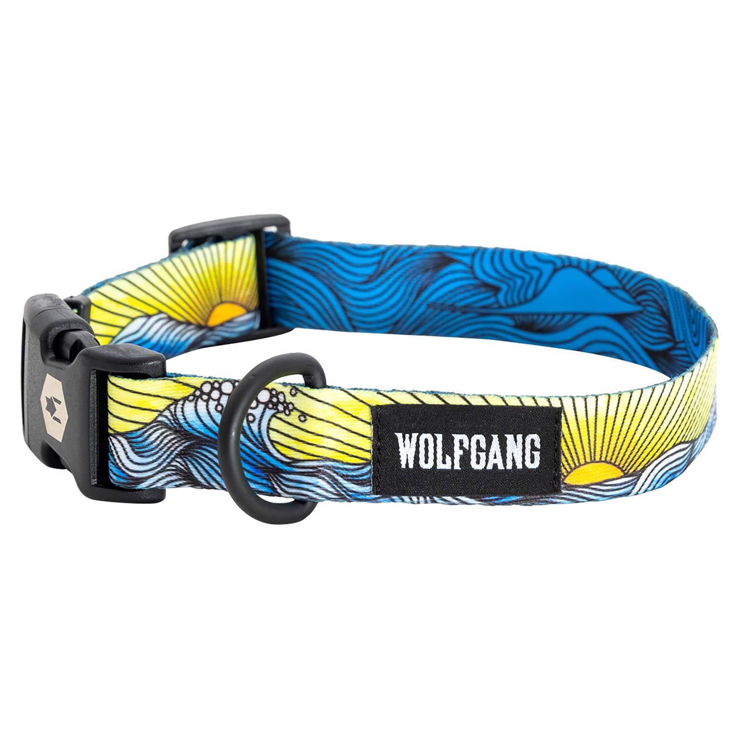 Front. WOLFGANG PET - Wolfgang Multicolored DawnPatrol Polyester Dog Collar Small - Multicolored.