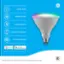 The text on the image is grouped and corrected as follows:

Outdoor Rated
Millions of Colors
Multi-bulb Control
Control From Anywhere
CYNC Full Color
Set Scenes/Schedules
works with alexa
works with Google Home
GE is a trademark of General Electric Company. Used under trademark license.