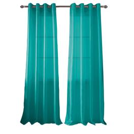 RT Designers Collection - RT Designer Collection Nancy Grommet Luxurious Modern Design Curtain Panel 54" x 95" - Teal