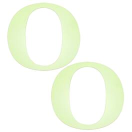 Unique Bargains - 2pcs 3D 3.9" Letter O Mirror Wall Sticker, Self-Adhesive Glow in the Dark for DIY Party Wedding Room Decoration - Green
