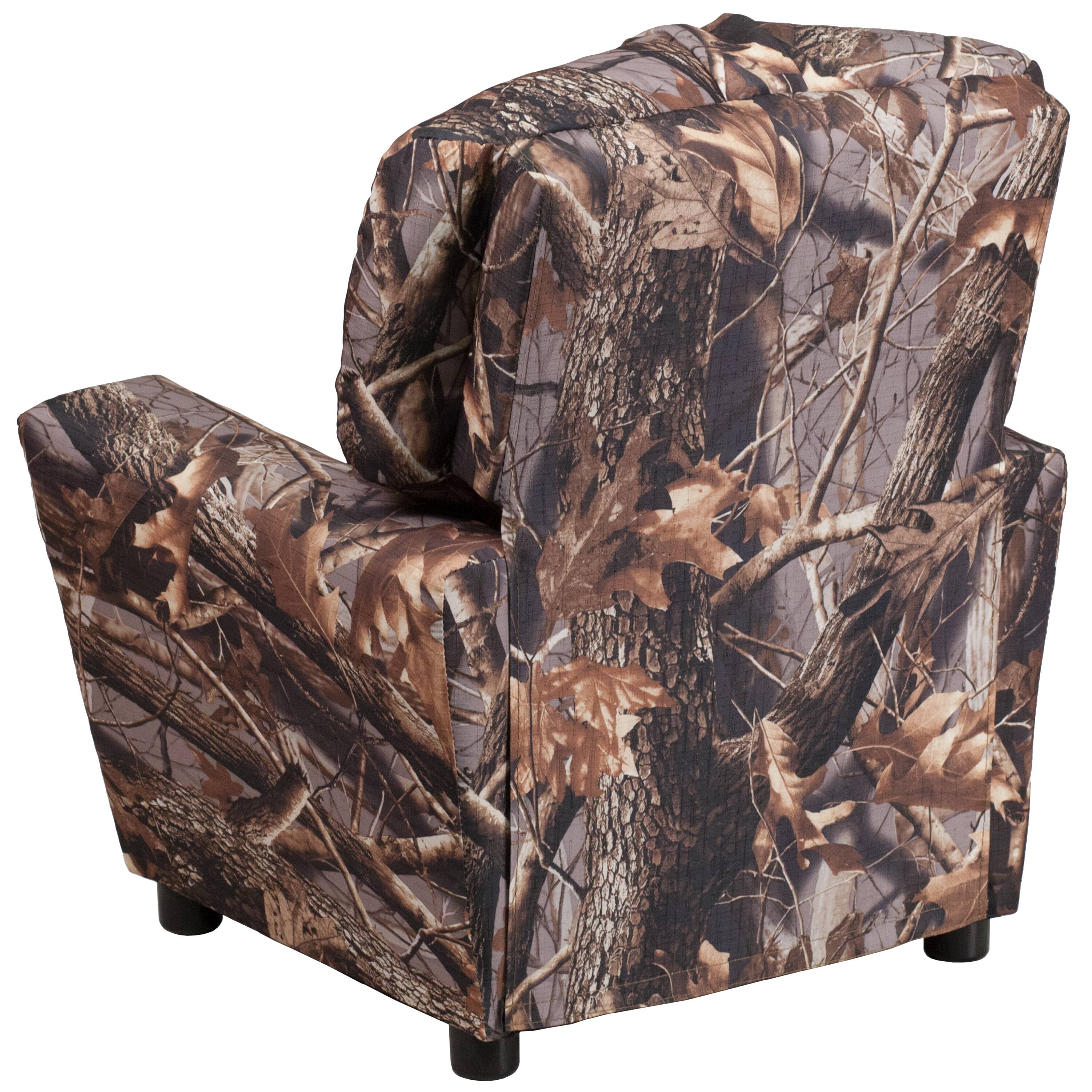 Alt View 4. Emma + Oliver - Contemporary Kids Recliner with Cup Holder - Camouflage Fabric.