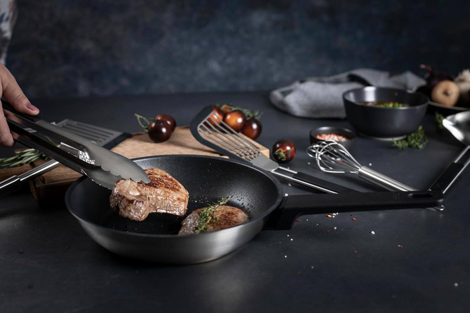 Alt View 1. Kuhn Rikon - Essential Precision Tongs with Stainless Steel Grips - Silver.