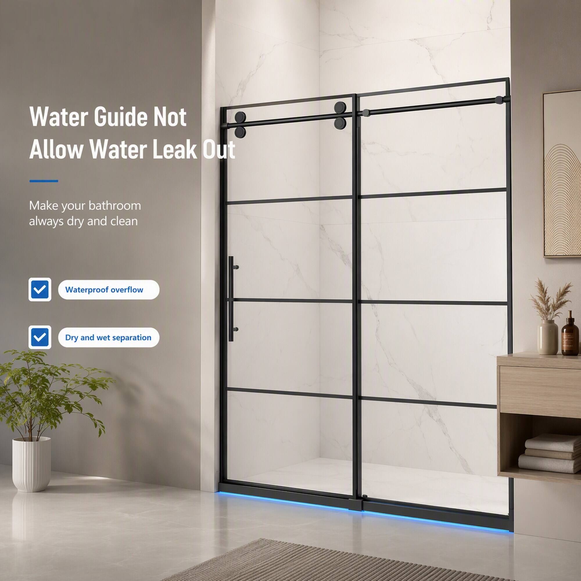 Water Guide Not Allow Water Leak Out

Make your bathroom always dry and clean

- Waterproof overflow
- Dry and wet separation