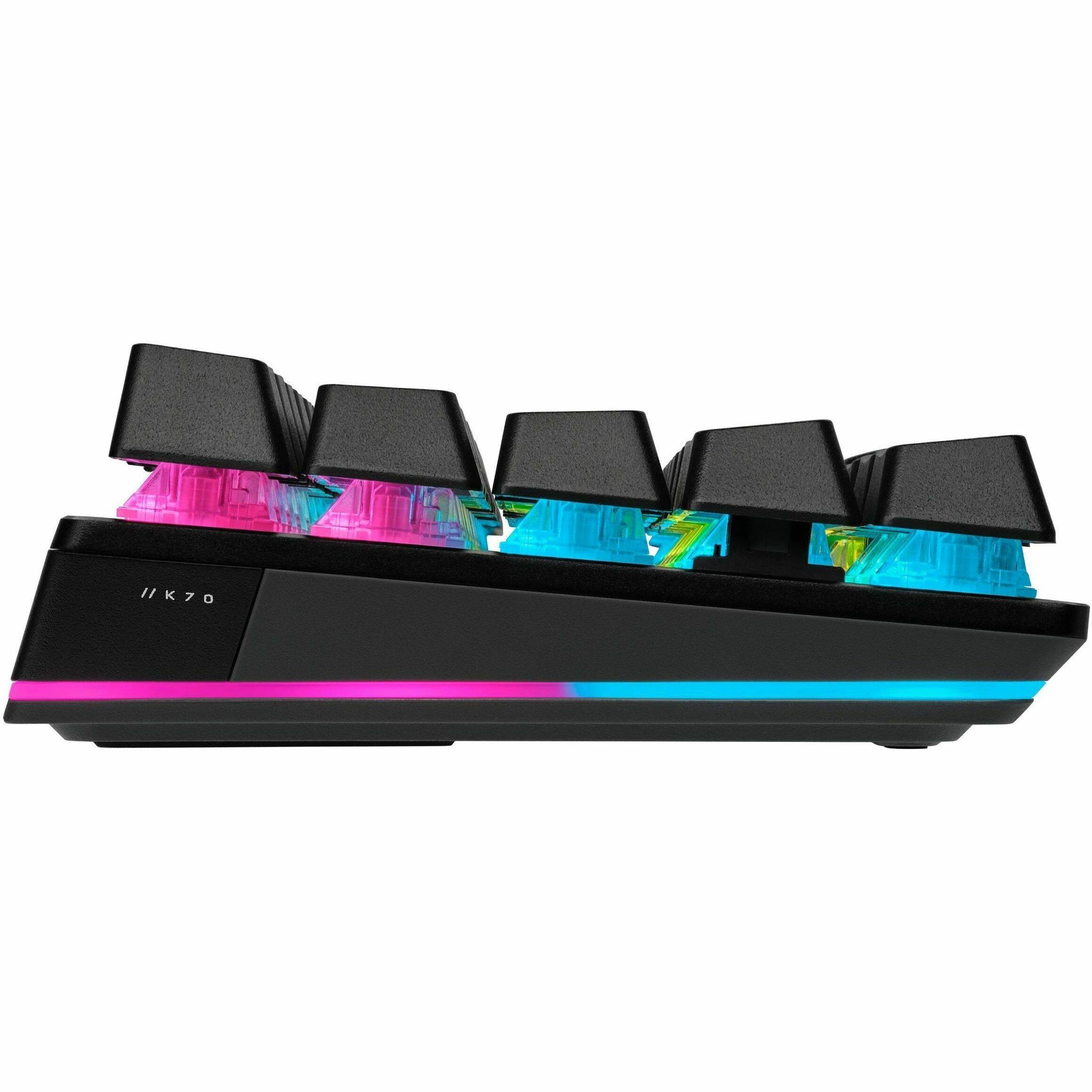 Alt View 7. CORSAIR - Corsair ProMini K70 Gaming Keyboard - Wired/Wireless Connectivity - Bluetooth - Compact - 4.2 - USB 3.0 Type A Interface - Jet Black.