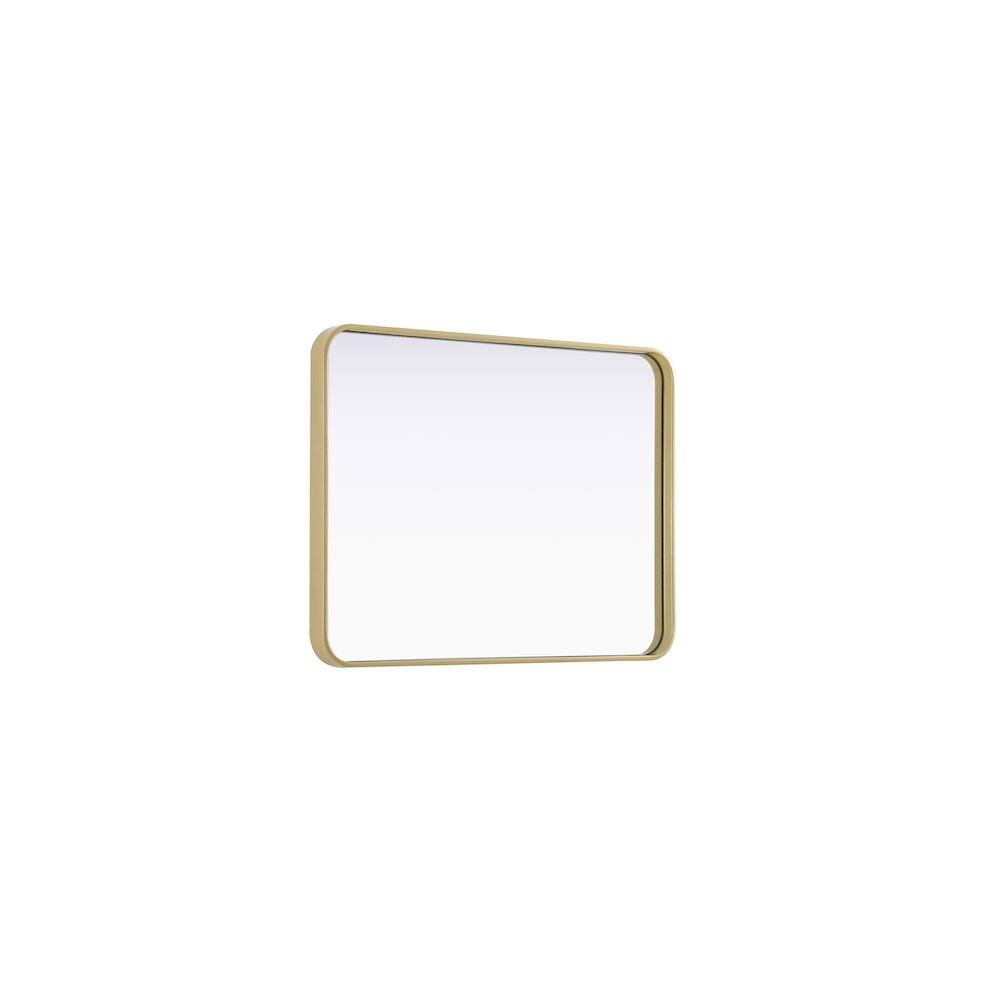 Alt View 1. Elegant Decor - Contour Metal Rectangle Mirror 24x32 in Brass - Brass.