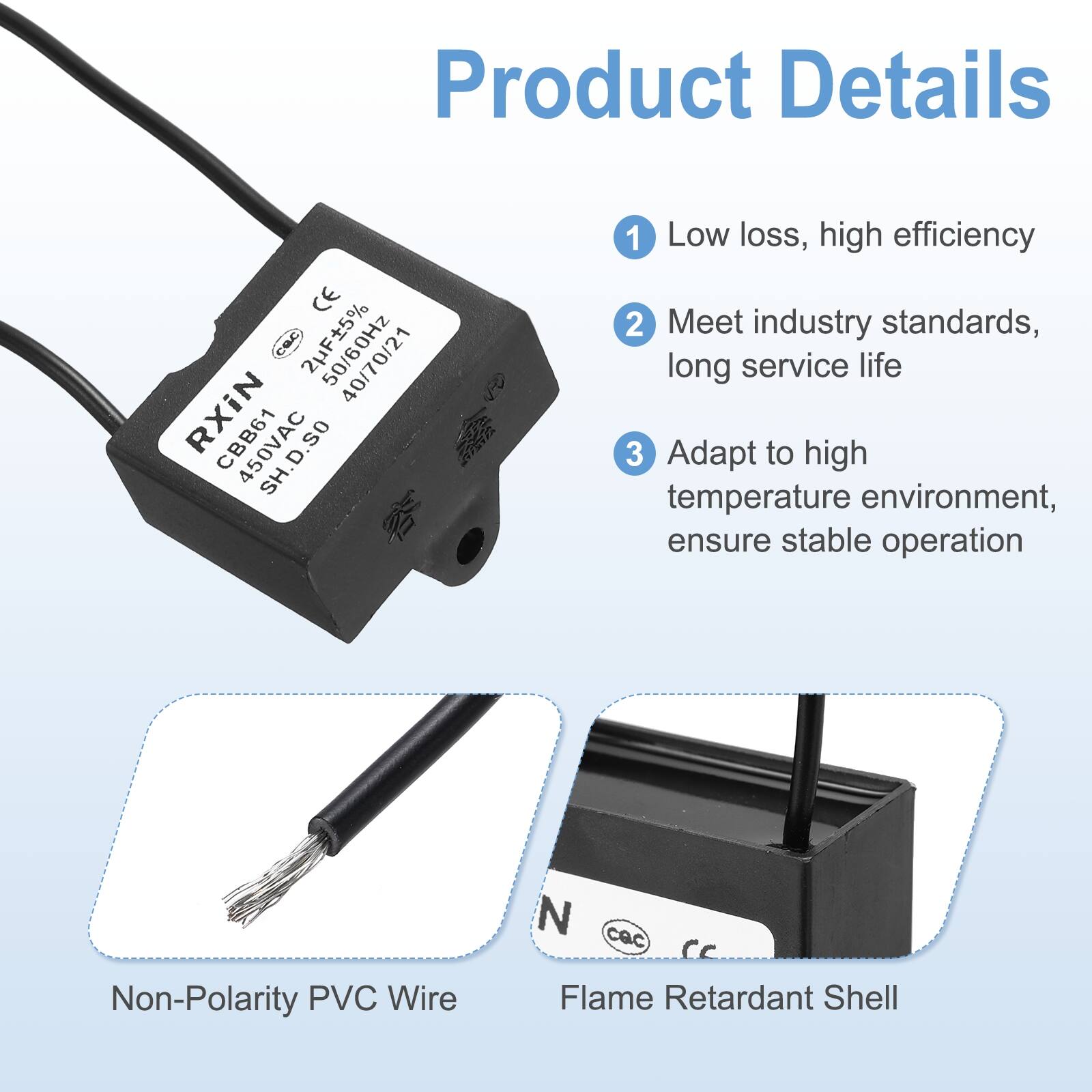 Product Details

1. Low loss, high efficiency
2. Meet industry standards, long service life
3. Adapt to high temperature environment, ensure stable operation

Non-Polarity PVC Wire

Flame Retardant Shell