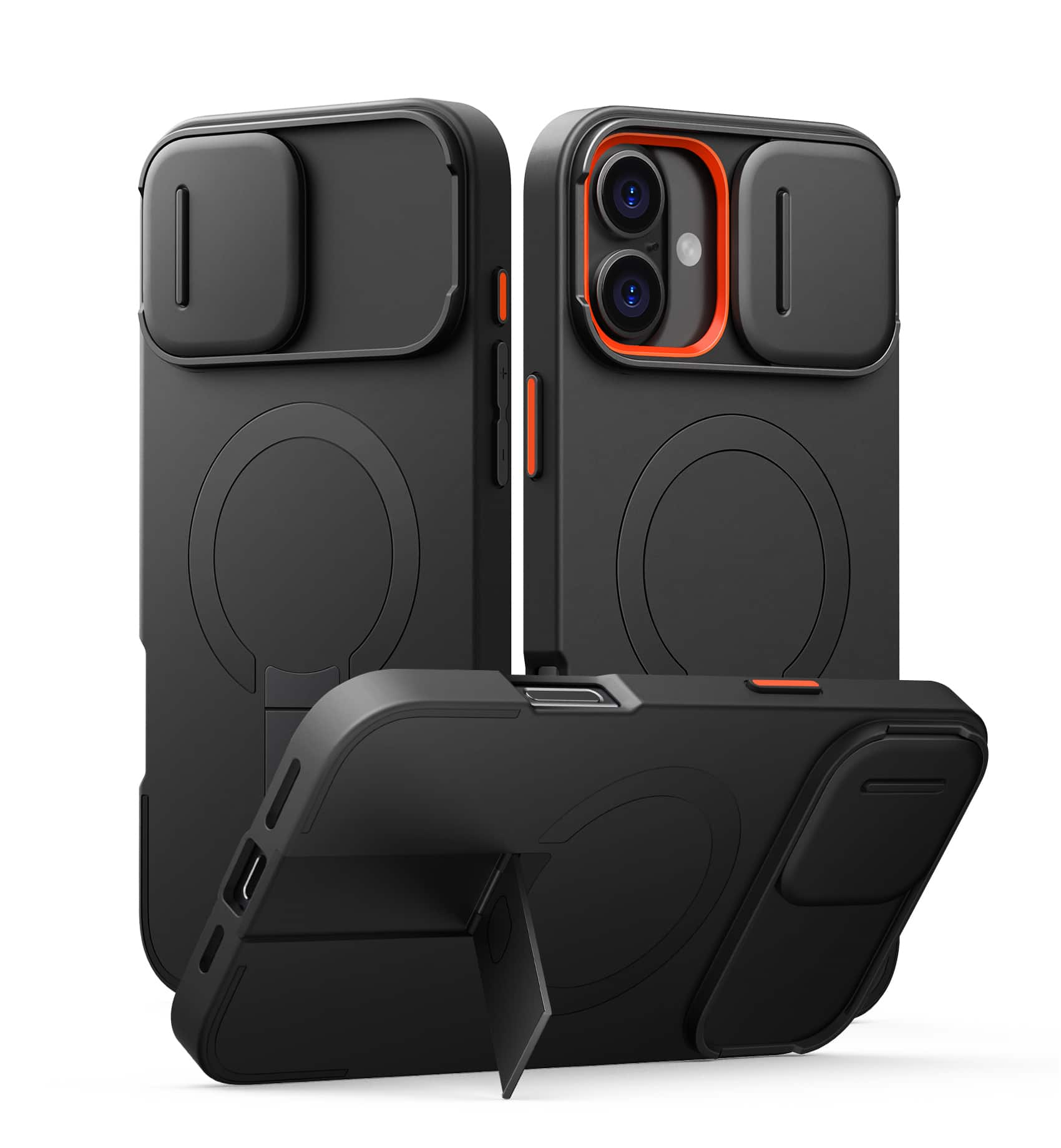 SURITCH - Bumper Case for iPhone 16+ Plus with Camera Cover, Compatible with MagSafe, Kickstand, Shockproof Slim Protective Cover - Aurora Black price history on PriceWatchPro
