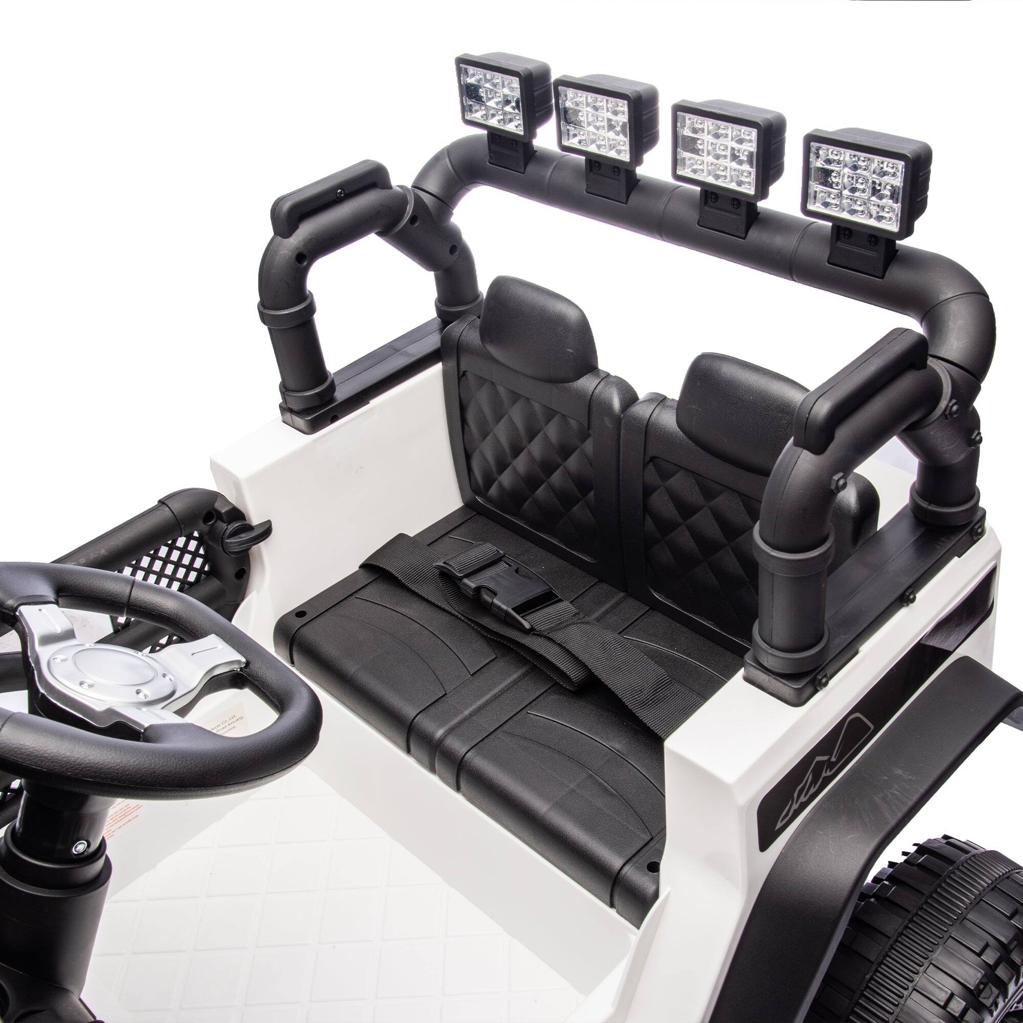 Alt View 3. Boyel Living - 3+ White 24V Kids Ride On UTV with Parents Remote Control 4Wheel Shock Absorption - white.