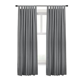 Commonwealth Home Fashions - Thermaplus Ventura Blackout Window Treatment Tab Top Curtain Panel for Bedroom Livingroom 52" x 95" Dark Grey - Dark Gray