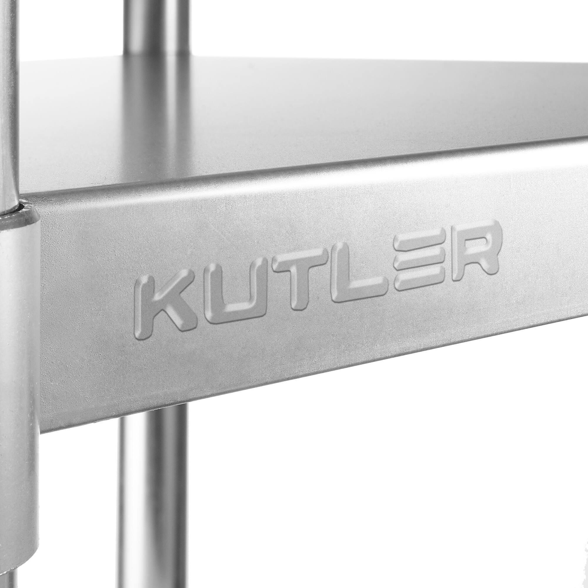 Alt View 6. KUTLER - NSF Commercial Stainless Steel Prep and Work Table with Wheels - Silver.