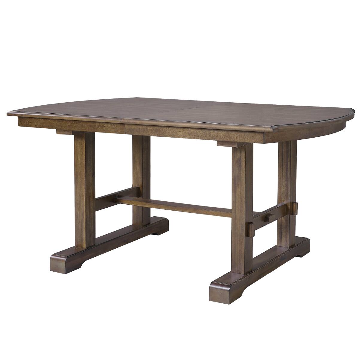 Alt View 6. Loheer - Loheer Extendable Dining Table, Brown Farmhouse Wooden Table for Four to Eight - Brown.