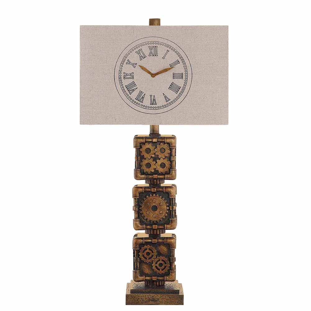 Crestview Collection - Clockworks Antique Finish Table Lamp 29 Inches Tall - Bronze