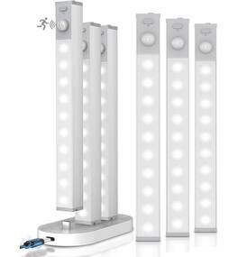ACJPR - Under Cabinet Motion Sensor Lights – Rechargeable, Dimmable, 6-Pack