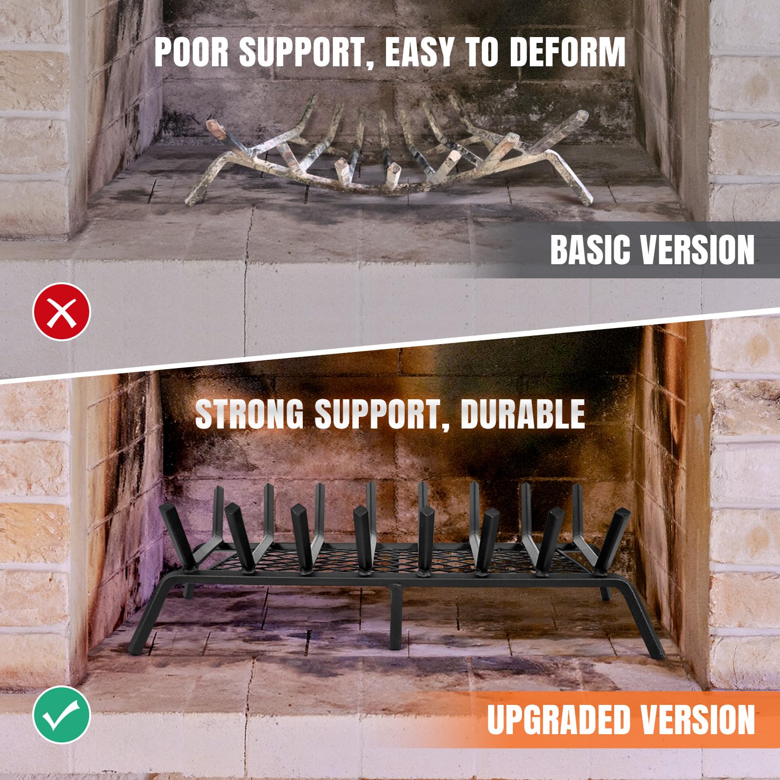 POOR SUPPORT, EASY TO DEFORM  
BASIC VERSION  

STRONG SUPPORT, DURABLE  
UPGRADED VERSION