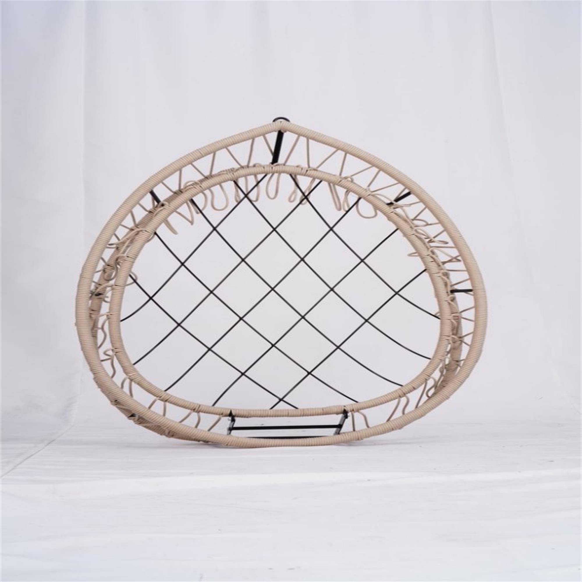 Alt View 5. Boyel Living - Beige Hanging Egg Chair with Stand Outdoor Patio Swing with Cushion and Pillow - Light Gray.