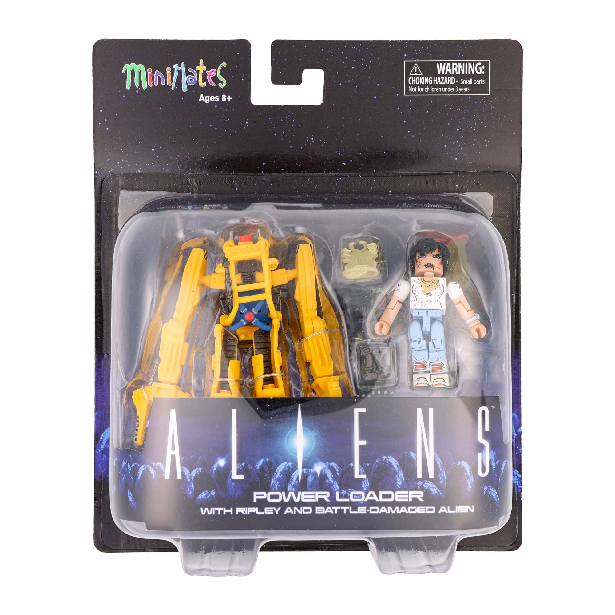 MiniMates Ages 8+  
WARNING: CHOKING HAZARD - Small parts. Not for children under 3 years.  

ALIENS  
POWER LOADER WITH RIPLEY AND BATTLE-DAMAGED ALIEN