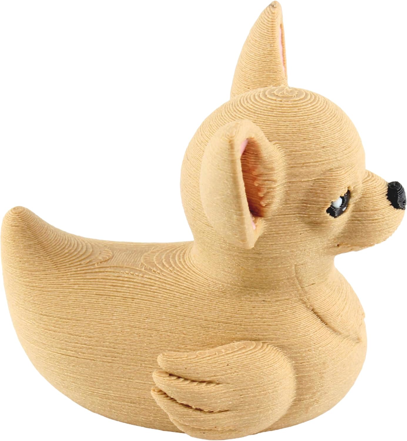 Left. JuzToys - Chihuahua Duck Figurine, 4x4 Ducking, Fun Car Dashboard Accessory, Unique Dog Figure Gifts, Ducks for Cars by PowerTRC - Brown.