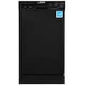 Equator - 18" Built-In Dishwasher Front Control 10 place+Wine Rack 3.4g Sanitize Super Dry 51 dB 110V Energy Star - Black