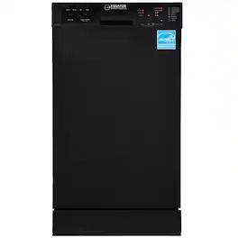 Equator - 18" Built-In Dishwasher Front Control 10 place+Wine Rack 3.4g Sanitize Super Dry 51 dB 110V Energy Star - Black