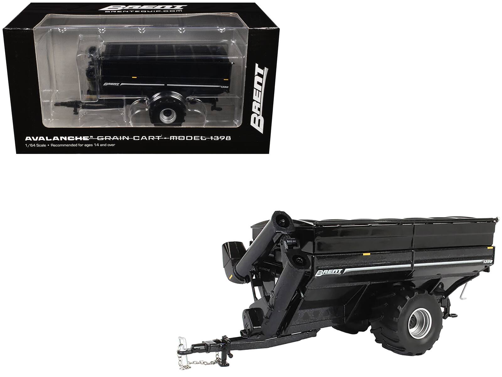 SpecCast Collectibles - Brent 1398 Avalanche Grain Cart with Flotation Tires Black Metallic 1/64 Diecast Model by SpecCast