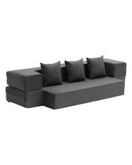 Front. VEVOR - Folding Sofa Bed, 3-in-1 Foldable Couch Bed with 3 Pillows and Washable Cover, 25D High Density Memory Foam Convertible - Grey.