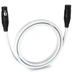 Front. Lyxpro - 6 ft Balanced XLR Cable, Male to Female, 3 Pin Microphone Cable - White.