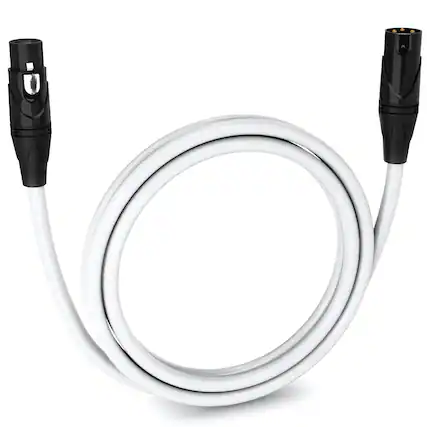 Front. Lyxpro - 6 ft Balanced XLR Cable, Male to Female, 3 Pin Microphone Cable - White.