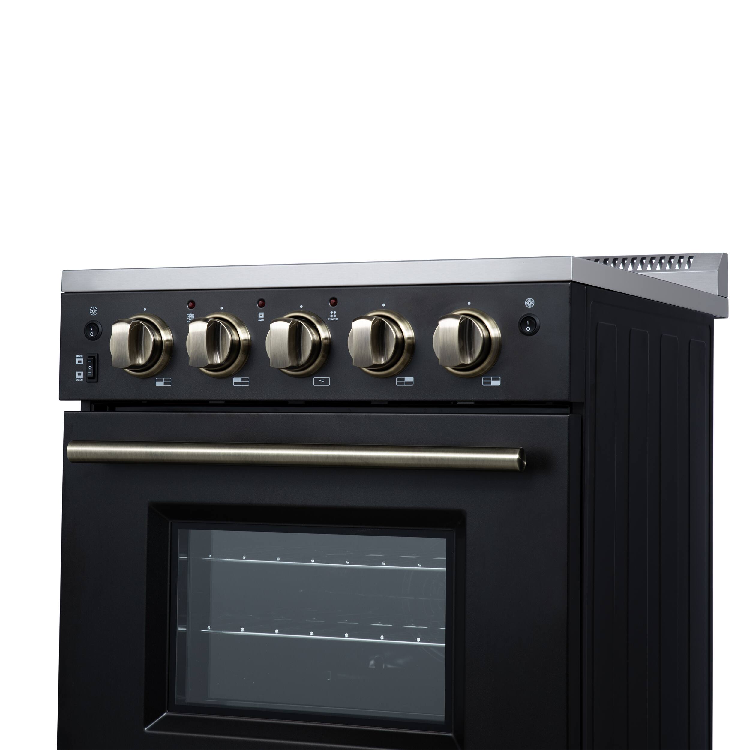 Alt View 5. Forno Appliances - Loiano 2.3 Cu. Ft. Freestanding Electric Range with Storage Drawer - Black.