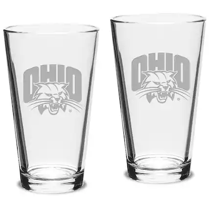 Front. Jardine - Ohio Bobcats 16oz. 2-Piece Classic Pub Glass Set - Multicolor.
