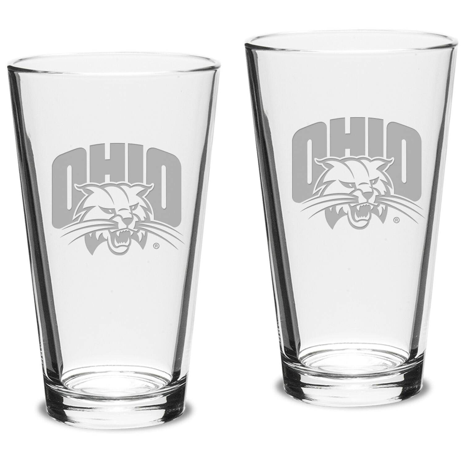 Front. Jardine - Ohio Bobcats 16oz. 2-Piece Classic Pub Glass Set - Multicolor.