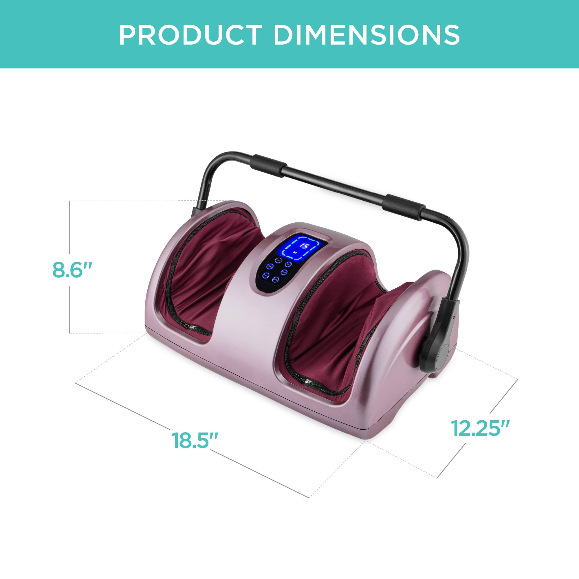 The corrected text is:

PRODUCT DIMENSIONS: 8.6" x 18.5" x 12.25"